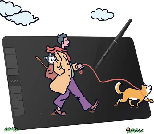 Miniatura 11 de VEIKK VK640 - Tableta gráfica gráfica digital de 6 x 4 pulgadas con 6 teclas de acceso rápido y soporte de inclinación 8192 bolígrafo sin batería