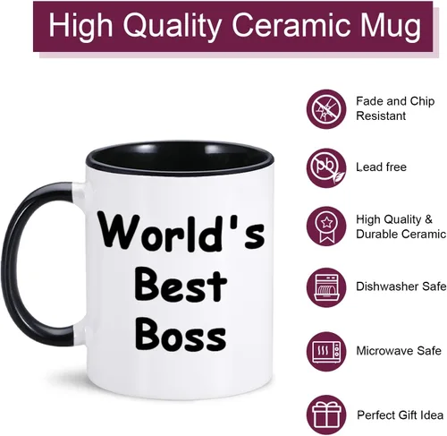 Miniatura 3 de Regalos personalizados para el día del jefe para hombres y mujeres, taza del mejor jefe del mundo, regalos de oficina para jefe, regalos