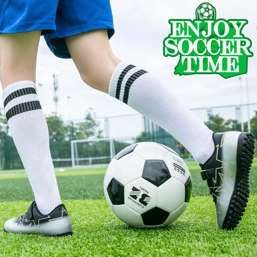 Miniatura 4 de Timarmtr Zapatos de fútbol para niños y niñas, zapatos de fútbol de interior para niños y niñas, zapatos de fútbol profesionales atléticos