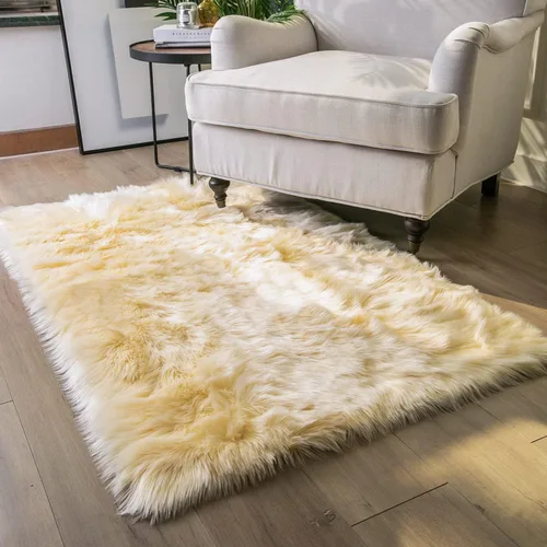 Miniatura 49 de Ashler Home Deco - Tapete de pelo sintético de oveja, mullido, suave, de 2 x 3 pies, lavable a máquina, dormitorio, habitación de los niños, sala