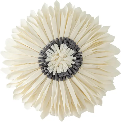 Miniatura 21 de Almohada redonda suave y redonda con forma de girasol, cojín en forma de margarita, hecha a mano, almohada decorativa de flores de felpa suave