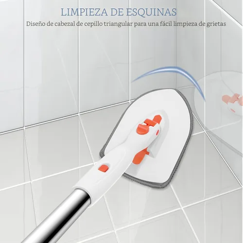 Miniatura 5 de SetSail Cepillo de ducha 3 en 1 con mango largo ajustable de 52 pulgadas y 3 cabezales de cepillo de repuesto desmontables para limpiar baño