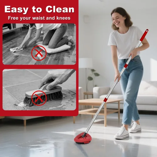 Miniatura 4 de Paquete de 2 cabezales de repuesto de cepillo de fregado compatibles con el sistema O Cedar Easywring de 1 tanque, 2 piezas de trapeador giratorio