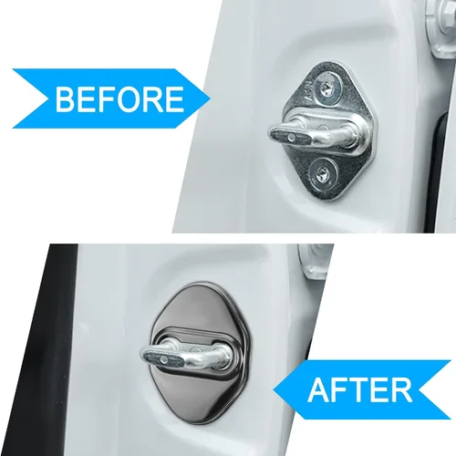 Miniatura 3 de TOMALL 4 piezas Fundas Protectoras para Pestillos de Puerta de Coche Compatibles con Toyota 86 Camry Tacoma RAV4 Corolla Highlander Tundra Prius CHR
