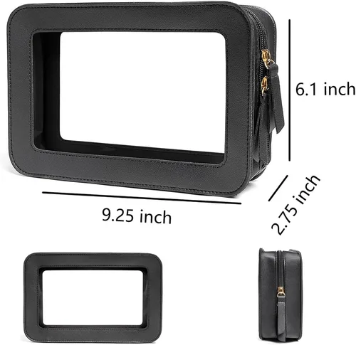 Miniatura 7 de Bolsa de maquillaje transparente pequeña, aprobada por la TSA, bolsa de aseo portátil con cremallera, bolsa de viaje para cosméticos, estuche