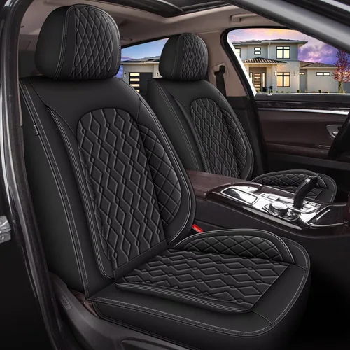 Miniatura 18 de DISUTOGO Fundas de asiento para Toyota 4Runner 2003-2024 2025: juego completo de fundas de asiento de automóvil impermeables de piel sintética