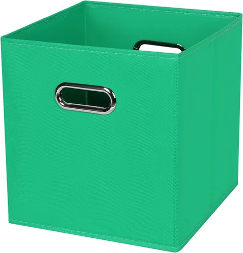 Miniatura 45 de Cubos de Almacenamiento Plegables Negros, Cajas de Almacenamiento de Tela, Organizadores de Cubos con Asas Duales para Organizador del Hogar, Juego
