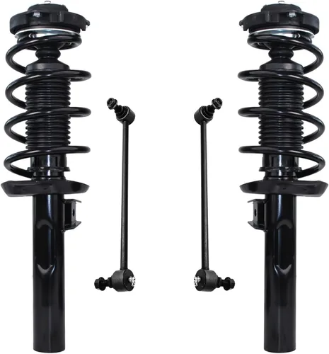 Miniatura 27 de Detroit Axle - Kit de 4 barras estabilizadoras delanteras para Ford F-150 2021 2022 2023 2024, 2 puntales con resorte helicoidal, 2 eslabones