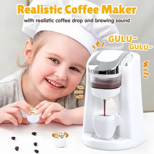 Miniatura 3 de Juegos de Cocina de Juguete para Niños, Accesorios de Cocina de Juguete para Niños de 4-8 y 3-5 Años, Juguetes de Electrodomésticos de Cocina, Blanco