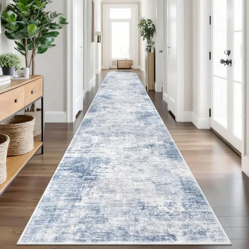 Miniatura 17 de IOHOUZE Alfombra pequeña abstracta de 2 x 3 pies, alfombra de entrada lavable para entrada interior, alfombras con respaldo de goma, alfombra gris