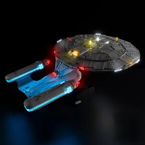 Kyglaring Kit de luz LED compatible con bloques de construcción Lego U.S.S. Enterprise NCC-1701-D 10356, control remoto actualizado, solo luces,