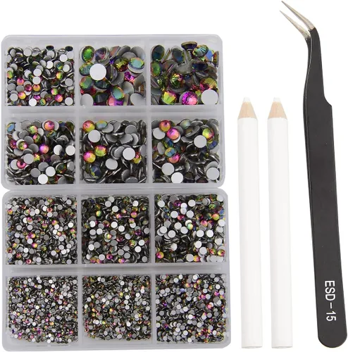 Miniatura 30 de NCB 288 diamantes de imitación de cristal redondos para arte de uñas, con parte trasera plana, para hacer accesorios de bricolaje, zapatos, ropa