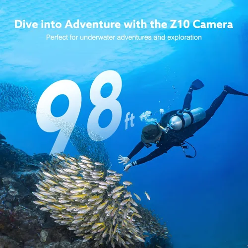 Miniatura 4 de Z10 - Cámara de acción 4K, cámara deportiva portátil de 256GB con estuche impermeable, clip magnético y accesorios de montaje rápido, cámara