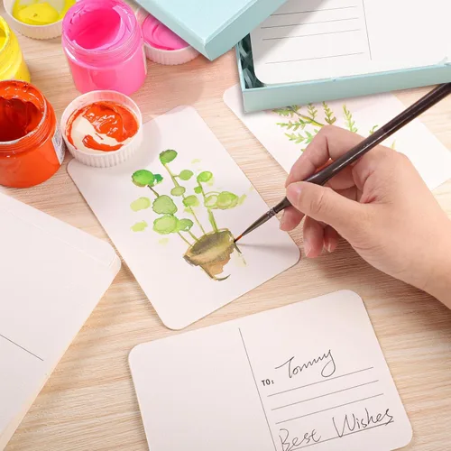 Miniatura 3 de Prudiut 48 hojas de postales de acuarela de 4 x 6, postales en blanco de 140 libras/10.58 oz/m², tarjetas de papel de acuarela, suministros de arte