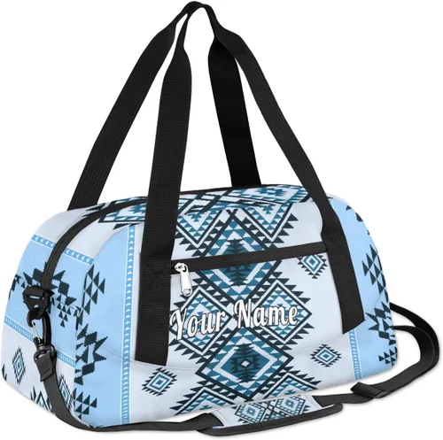 Miniatura 3 de Bolsa de lona personalizada para niños, diseño étnico de damasco, bolsa de gimnasio deportiva personalizada para niños y niñas, bolsas de viaje