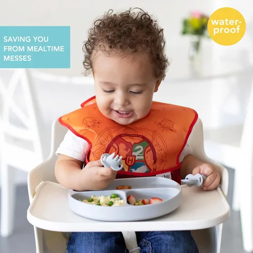 Miniatura 2 de Bumkins Baberos para niña o niño, SuperBib para bebés y niños pequeños de 6 a 24 meses, esenciales imprescindibles para comer, alimentar, destete K2