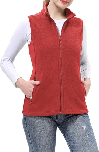 Miniatura 2 de BenBoy Chaleco de forro polar para mujer, chaleco suave, sin mangas, con bolsillos con cremallera, ropa cálida para otoño e invierno