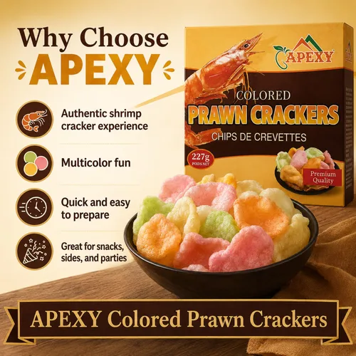 Miniatura 5 de Apexy - Galletas de gambas fritas de camarones crudos, galletas de camarones asiáticos multicolores, refrigerio crujiente de frito a hojaldre