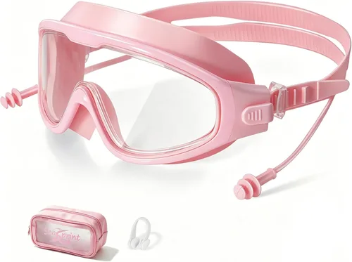 Miniatura 10 de Gafas de natación para adultos, a prueba de fugas, gafas de piscina antivaho, gafas de natación de visión amplia con tapones para los oídos y clip