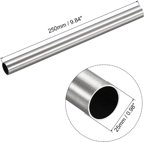 Miniatura 101 de uxcell Tubo de acero inoxidable 304, diámetro exterior de 34 mm x 1,5 mm de espesor de pared, 300 mm de longitud de tubería metálica para maquinaria