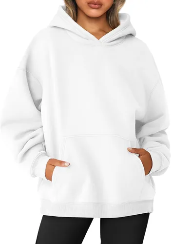 AUTOMET Sudaderas de gran tamaño con capucha de forro polar para mujer, camisas de manga larga, sudaderas con bolsillo para otoño 2025
