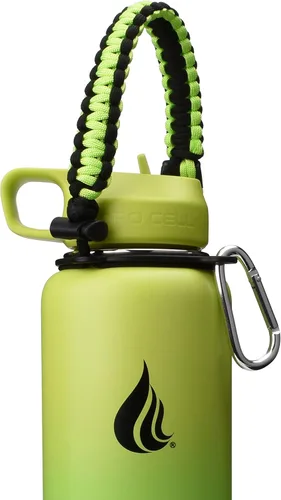 Miniatura 11 de HYDRO CELL - Asa de cuerda de paracaídas para botellas de agua de boca ancha - Correa de transporte con anillo de fijación y accesorio de mosquetón.