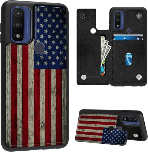 FUYOCWE Funda para Motorola Moto G Stylus 5G 2023 con tarjetero, diseño de gato negro con diseño floral dorado de piel sintética con ranura para