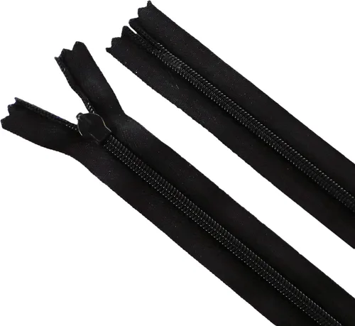 Miniatura 2 de Seeking ROAM Cremalleras invisibles, bobina de nailon, #3, 2 piezas (negro, 6 pulgadas)