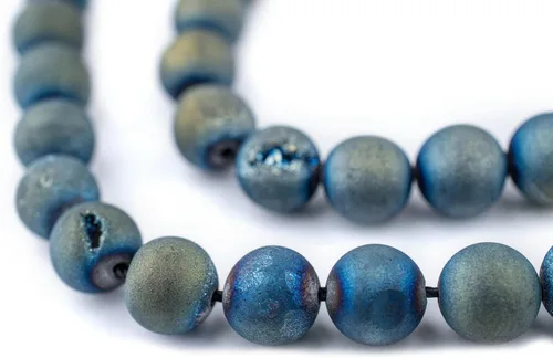 Miniatura 60 de The Bead Chest Cuentas de Jade Blanco Mate Redondas (8mm): Piedra Preciosa Orgánica Redonda Esférica de Energía con Poder de Sanación para Hacer