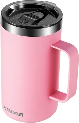 Miniatura 18 de KXIAOCHEN - Taza de café aislada de 20 onzas con tapa, taza de café de acero inoxidable, vaso de café de doble pared con aislamiento al vacío