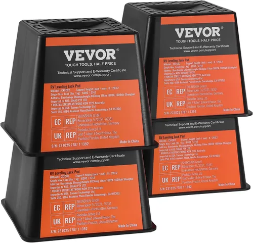 VEVOR Bloque de Gato para Remolque, Capacidad de 2721 kg por Bloque de Nivelación de RV, Bloques Estabilizadores de RV de Polipropileno, Accesorios