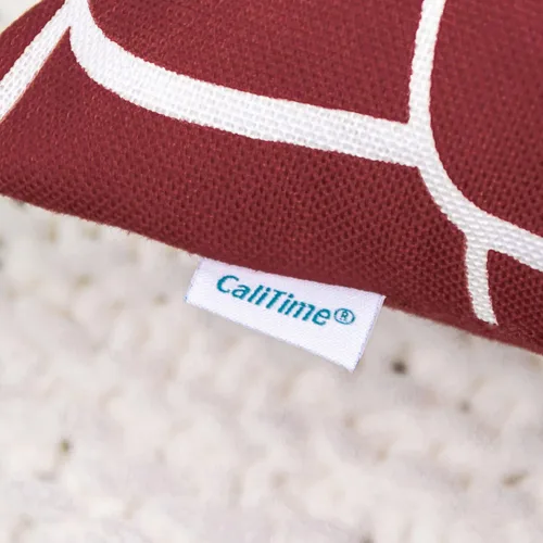 Miniatura 7 de CaliTime - Juego de 2 fundas de cojín de lona suave para sofá, decoración del hogar, diseño floral de dalias en ambos lados