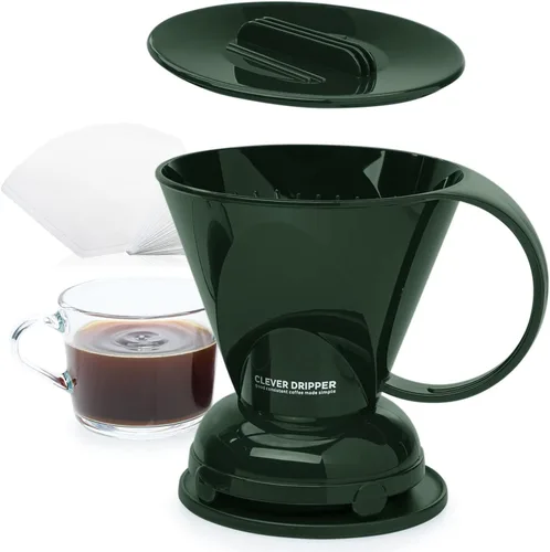 Miniatura 11 de Clever Gotero y filtros de café, grande de 18 onzas (negro), Barista's Choice, plástico seguro sin BPA, incluye 100 filtros