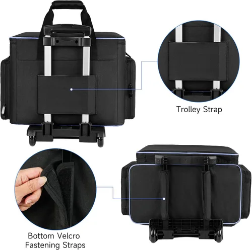 Miniatura 4 de LEFOR·Z Estuche rodante para máquina de coser con ruedas, bolsa de transporte para máquina de coser, bolsa de mano con carrito para la mayoría