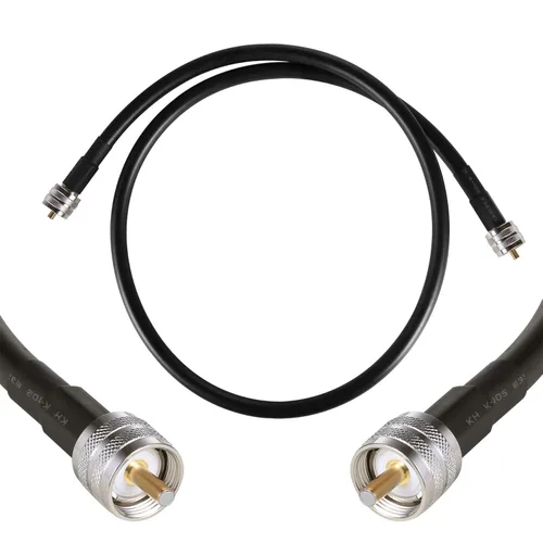 Miniatura 13 de Cable coaxial CB de 15 pies, Cable coaxial KMR400, UHF PL259 macho a macho cables de antena CB de baja pérdida, 50 ohmios para radio HAM, analizador