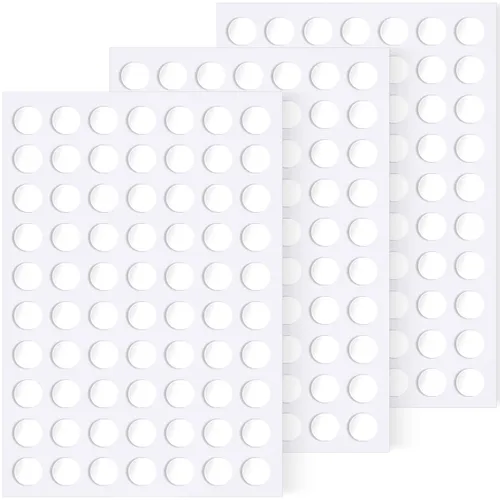 Miniatura 11 de Masilla para pósteres, 420 unidades de tachuelas adhesivas de 0.79 pulgadas, doble cara extraíble transparente, de montaje redondo, reutilizable