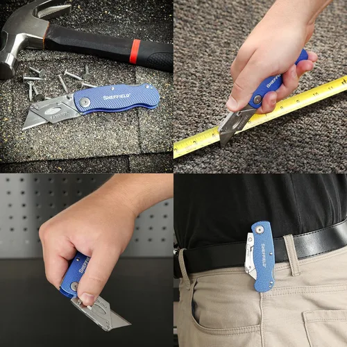 Miniatura 9 de Sheffield 12514 Cuchillo Utilitario Plegable Paquete de 3, Rellenos para Calcetines, Regalos para Hombres, Regalos para Papá, Hojas de Cuchillo