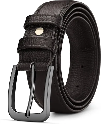 Miniatura 8 de Cinturón de cuero genuino para hombre, hecho a mano, 100% piel de vaca, 1 3/8 pulgadas de ancho, adecuado para uso casual, jeans y atuendo de golf