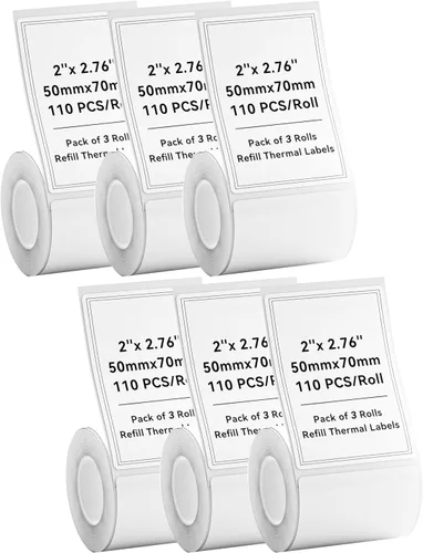 Miniatura 8 de Cinta para etiquetar B1 B21 B3S, 3 rollos de papel de impresión de etiquetas adaptadas, mini etiquetas adhesivas de 1.57 x 1.18 pulgadas