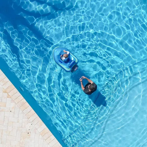 Miniatura 4 de PoolCandy Flotador motorizado para piscina para bebés con control remoto Barco inflable seguro para niños pequeños Edades 1 a 4 Protector