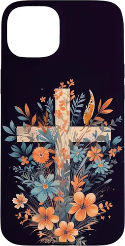 Miniatura 9 de Boho Floral Christian Cross Jesus God Wild Flower Women Case for iPhone 16