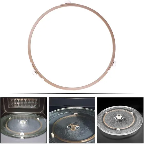Miniatura 3 de Anillo giratorio de vidrio para microondas, compatible con la mayoría de microondas, rodillo de soporte resistente para uso en cocina, diámetro