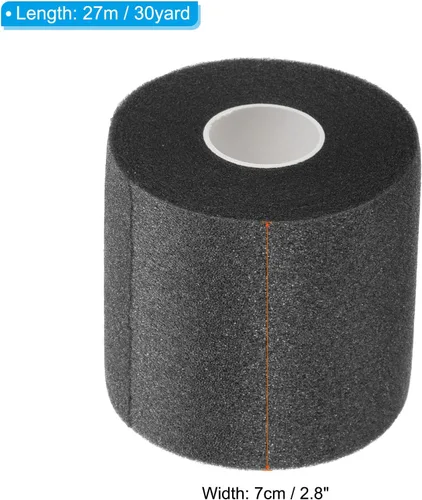 Miniatura 2 de PATIKIL Bádminton Grip Cushion Wrap PE Raqueta de tenis Grip Cinta de respaldo de película Mango antideslizante Cojín Accesorios Negro