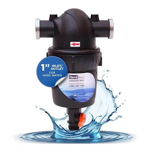 Hardless NG4 - Filtro de agua para toda la casa - Dispositivo de ablandamiento sin sal - Reduce la cal, sedimentos y más - Compacto, fácil de