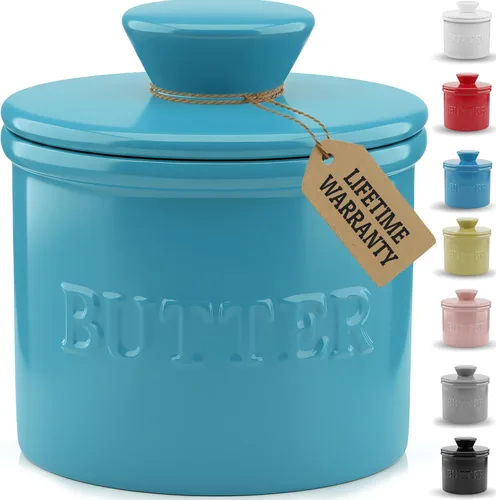 Miniatura 12 de PriorityChef Mantequillera Francesa con Tapa, Mantiene la Mantequilla Untable y Fresca, Recipiente para Mantequilla para Dejar en la Encimera, Plato