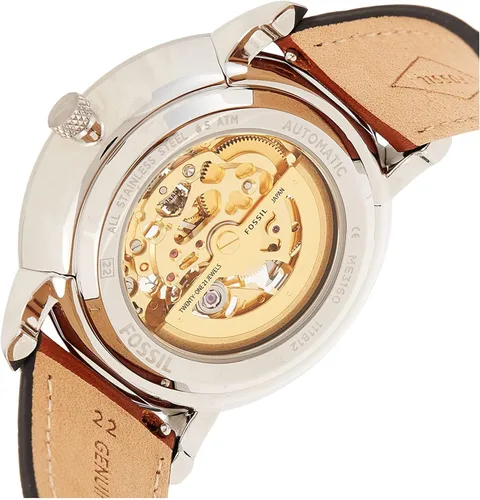 Miniatura 4 de Fossil Neutra - Reloj automático para hombre, tamaño de caja de 1.732in, movimiento automático, correa de cuero, plata, correa, plateado, Correa