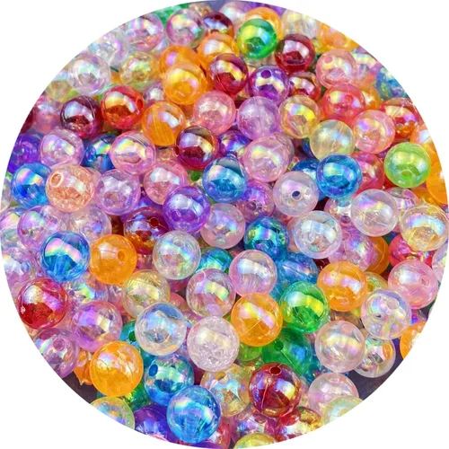 Miniatura 9 de 1000 piezas de cuentas redondas de acrílico de 6 mm, colores AB, cuentas espaciadoras redondas para aretes, pulseras, collares, llaveros, joyería