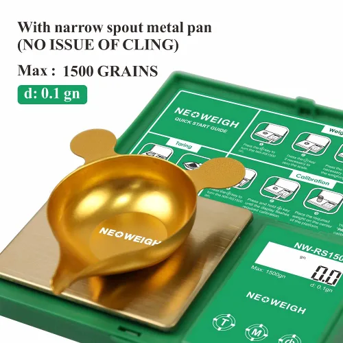 Miniatura 2 de Báscula de recarga, báscula de polvo para recargar, 1500 granos x 0.1 gn, báscula digital de polvo, 3.53 oz por 0.00 oz, bandeja de metal, cuchara