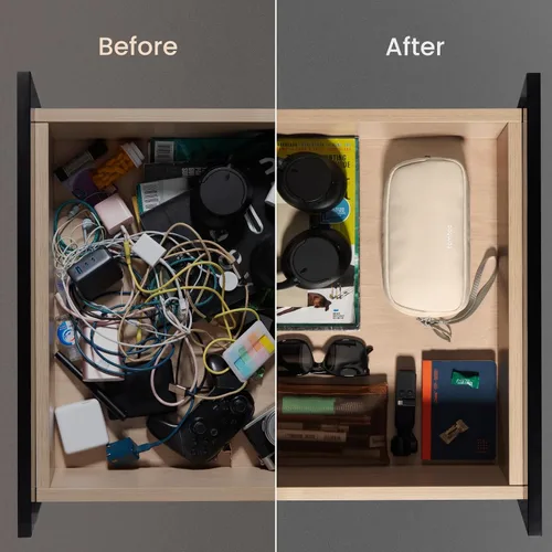Miniatura 9 de tomtoc Organizador de Electrónicos Estuche de Viaje, Bolsa de Viaje Resistente al Agua Organizador de Cables para Artículos Esenciales, Bolsa