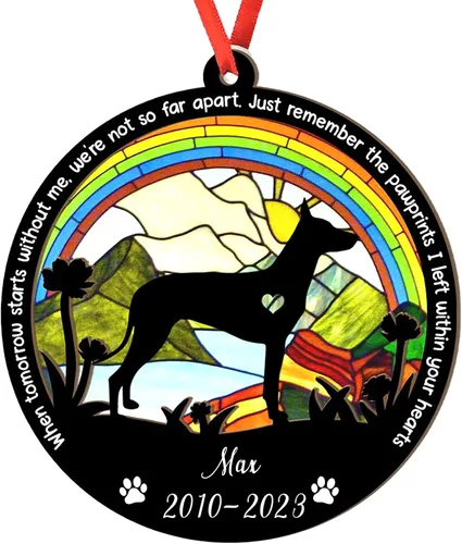 Miniatura 102 de Adorno personalizado para atrapasoles de sabueso afgano, adorno de Navidad de sabueso afgano, regalo para perro amante, sabueso afgano conmemorativo